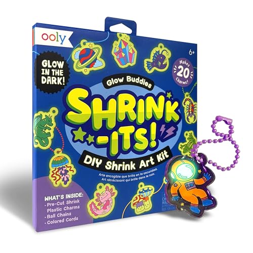 Ooly DIY Shrink Art Charms Kit 28 Pc - Glow Buddies