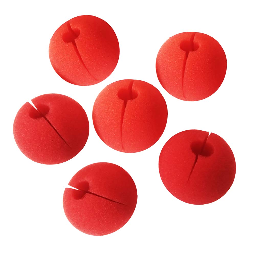 ccHuDE 12 Pcs Halloween Red Foam Clown Noses Red Sponge Nose Circus Noses for Christmas Party Cospaly Costume