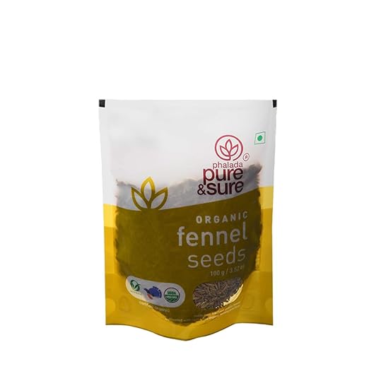 Organic Fennel Seeds | Seeds Mix for Eating Organic Healthy Food | Certified Organic Fennel Seeds for Weight Loss | Omega 3, Non-GMO, No Trans Fats, No Preservatives | 100g