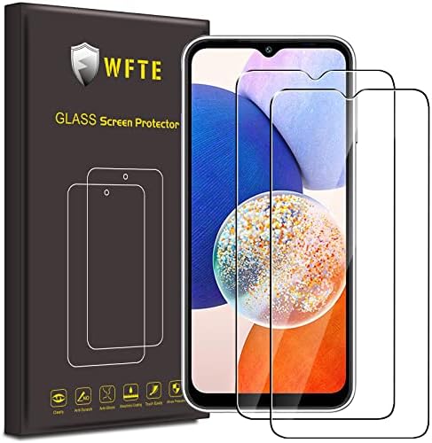 WFTE [2-Pack Screen Protector for Samsung Galaxy A14 5G/4G,Anti-Scratch,High Transparency,Anti-fingerprint,Dust-Free Premium Screen Protector Tempered Glass For Samsung A14 5G