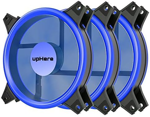 upHere 120mm Blue Case Fan LED Silent Fan for Computer Cases,PWM Fans,CPU Coolers, and Radiators Ultra Quiet, Premium Edition,4 Pin 3 Pack/B12CM4-3