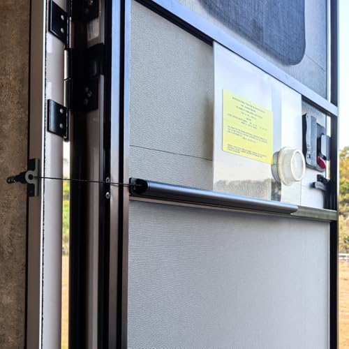 Safoner RV Screen Door Closer with Adjustable Tension, Aluminum Automatic Closing Device with Accessories, Works with Most Camper Latches & Travel Trailer Handles