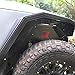 ZGAUTO Front Inner Fender Liner with Light Fits for Jeep Wrangler 2007-2017 JK 4WD wiht US Flag Logo (Lightweight Aluminum,Black)