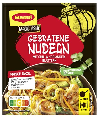 MAGGI Food Travel Fix für Gebratene Nudeln, Nudeln mit Geschnetzeltem, Lauch und Karotte, 1er Pack (1 x 26g)