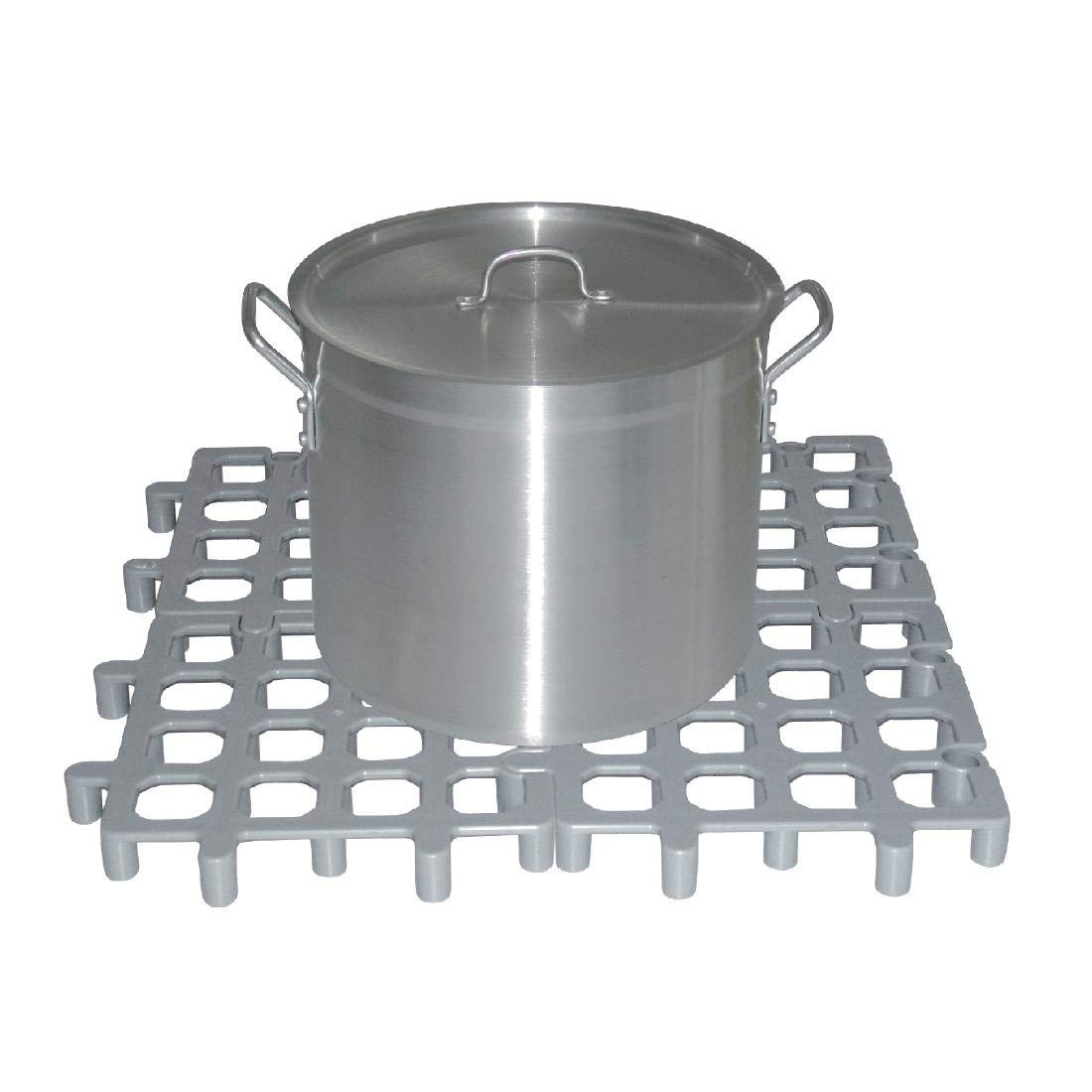 Vogue Caillebotis en polypropylène gris (lot de 2), gris, support de stockage hygiénique des aliments au sol en plastique polypropylène, taille: 40 (H) x 335 (L) x 335 (P) mm, CF205