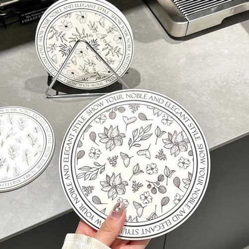 Image of CALANDIS 4Pcs Hot Pot Heat Insulation Pad Creative for Tabletop Dining Table Bathroom | 4 Drink Coasters 1 Tripod