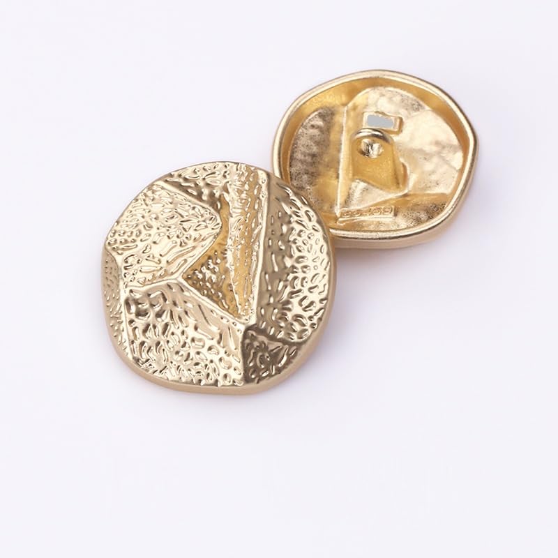 20 botones de metal arrugados for ropa, cárdigans, abrigos(Golden,20 mm)