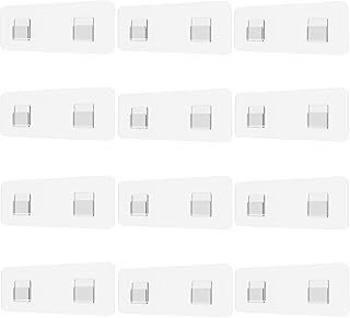 Shower Caddy Adhesive Replacement Stickers Flat Hook, Shelf Hanging Adhesive, Adhesive Bathroom Suction Cup Replacement, Flat Adhesive Shower Shelves Replacement 6 1/2" 12 Pack