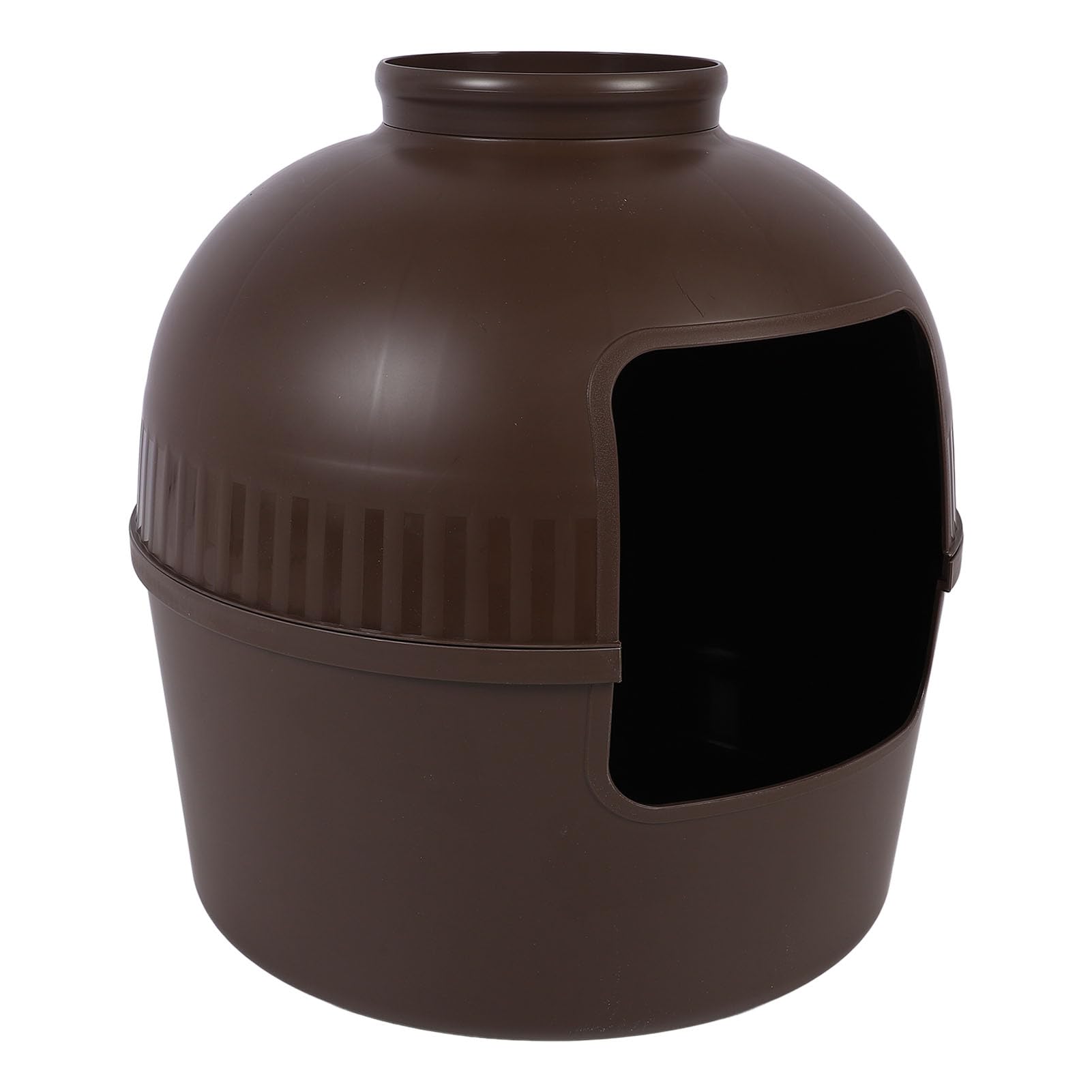 Asixxsix Bac à Litière pour Chat, Jardinière Cachée et Fermée, Spacieuse avec des Plantes Vertes pour la Décoration de la Maison, en Matériau PP pour Le Confort en Toutes Saisons (Brown)