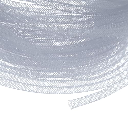 M METERXITY Mesh Tube Ribbon 25 Yards, 6mm Elastic Fabric Ribbons Mesh Tubing for Crafts/Gift Wrapping/Flower Bouquets/Wedding/Birthday/Holiday/Wreaths Christmas/Decoration[Taupe Gray]