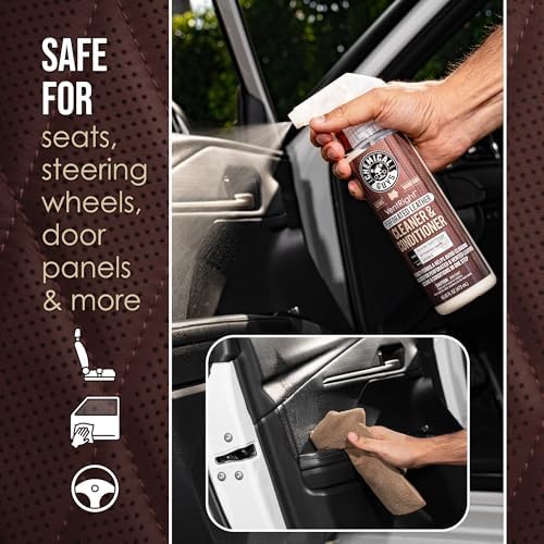 Chemical Guys VentRight Perforated Leather Cleaner and Conditioner Deep Cleaning Leather Cleaner for Ventilated Seats with Added Protection Removes Dirt, Oils, Residue and Grime 16 oz - 4