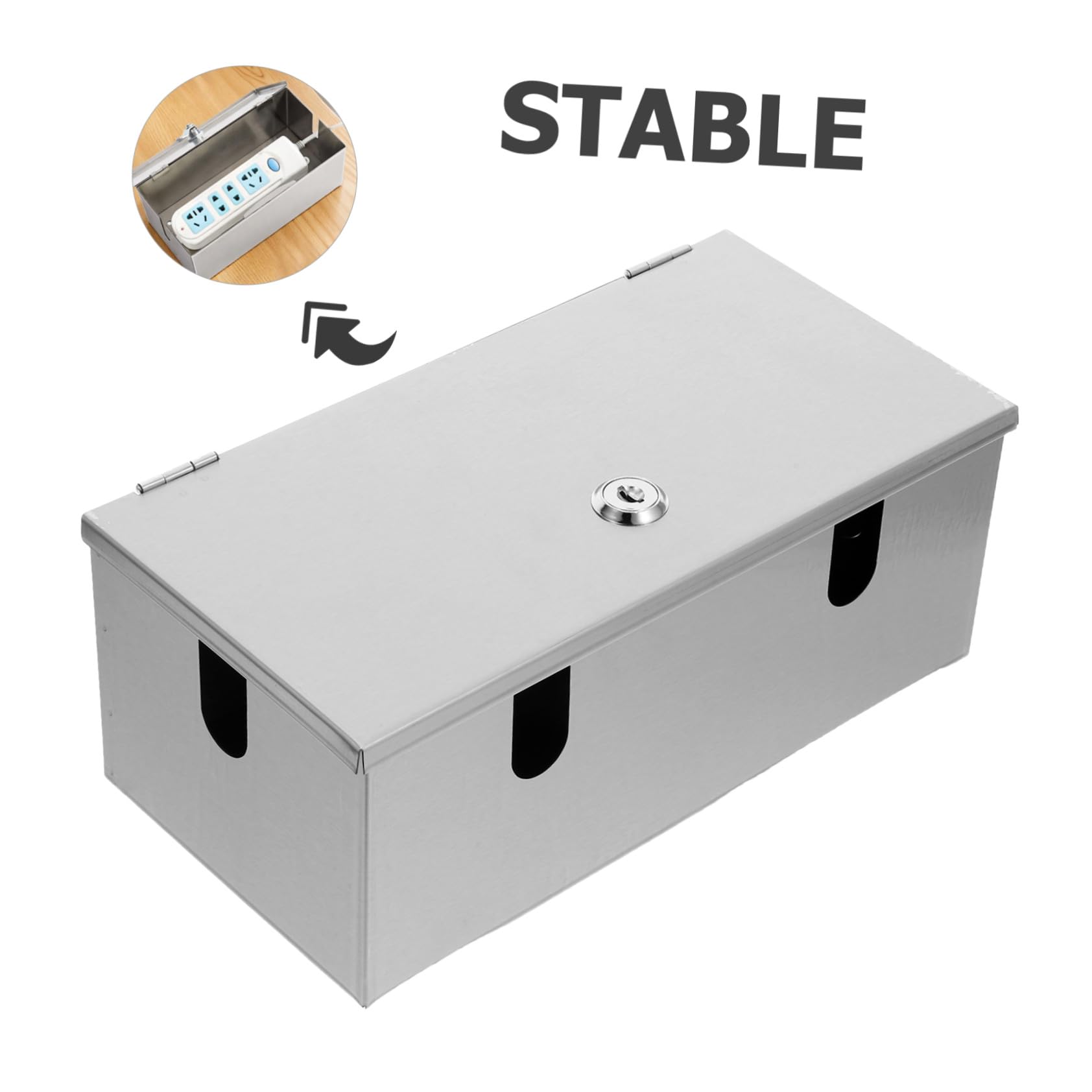 Caja de Enchufe con Cerradura Resistente al Agua Acero Inoxidable para Exterior Cubierta Protectora Antirrobo para Conexiones Eléctricas Montaje Pared Adaptable