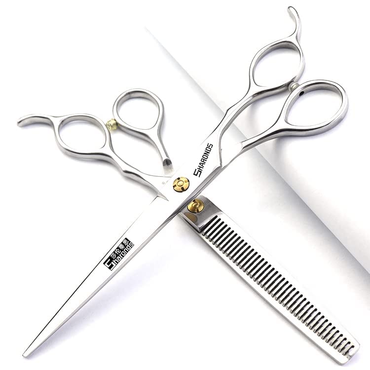 7/7.5-inch Japanese Professional Hair Clipper Styling Hair+Alicia Black Slimming Scissors (1, 7 inches, 2 Pieces-B)