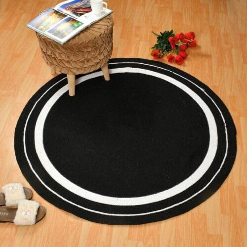 Tapis rond en jute 330 cm anti-usure pour grand couloir et salon