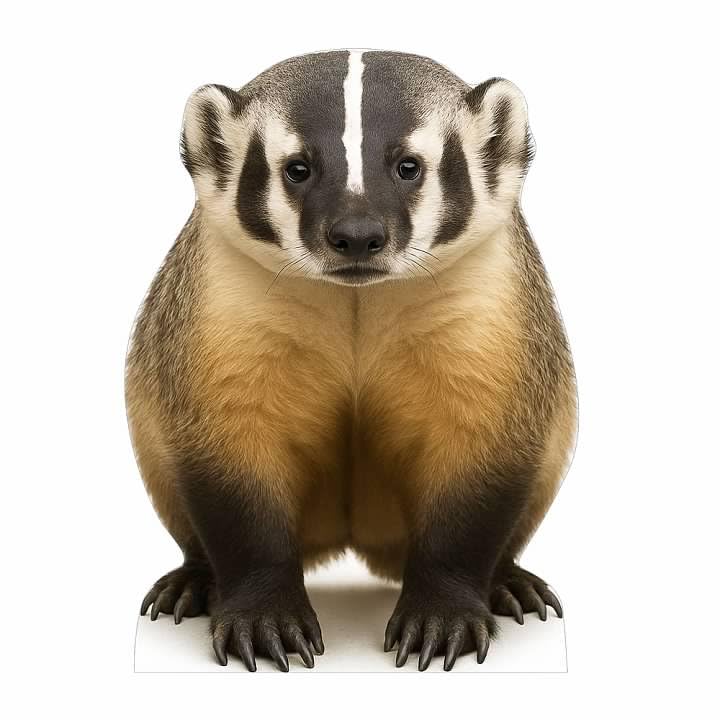 Image of American Badger 3FT Life Size Cardboard Cutout - A Fun Animal Standup for Photo Booths, Birthday Parties, and Events