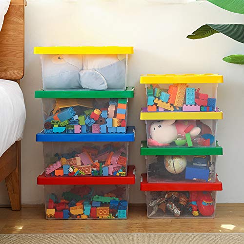 Lucky-Go Toy Storage Organizer Bins With Lid - Stackable Plastic Organizer Box Set Of 2, Kids Toy Chests With Compatible Building Baseplate And Lid, Storage Container For Building Bricks & Toys #TOP4