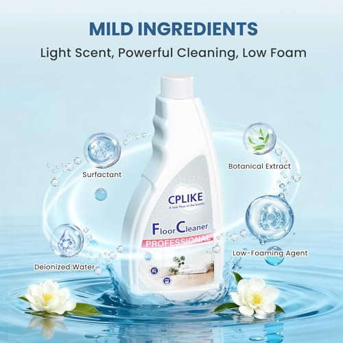 Image of CPLIKE Floor Cleaning Solution for Roborock QV 35A, Qrevo S5V, Q7 M5, Q10 S5, Saros 10, Saros 20, CurvX, F25, and All Robot Vacuums with Mopping, Tea Tree Scent, Residue & Streak Free