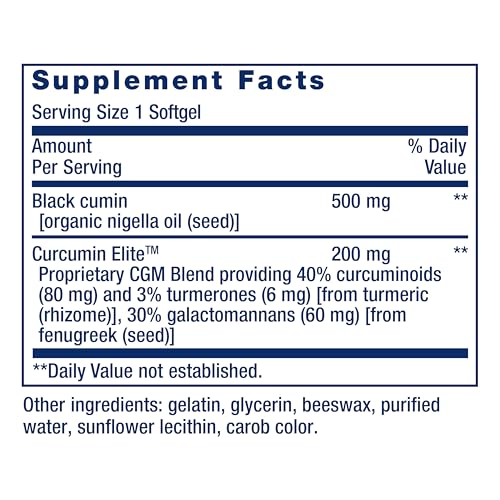 Life Extension Black Cumin Seed Oil and Curcumin Elite, 60 Softgels - image 2