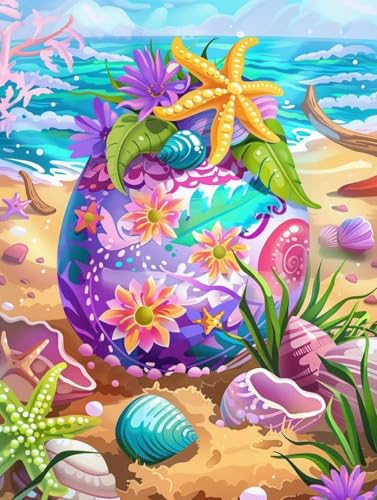 Peinture diamant adulte et enfant, le kit de broderie diamant plage idéal pour offrir