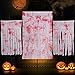 Produktbild Halloween Deko Stoff Horror Dekoration - 2 Halloween Türvorhänge + 1 riesige Tischdecke für Halloween Party dekor, Spukhaus Fenstertür Eingangsbereich Halloween Außen Dekorationen