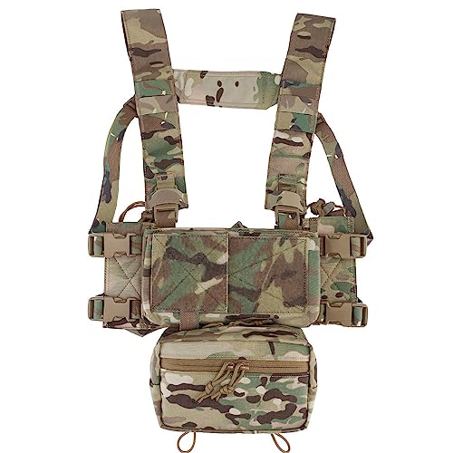 LecMy Tactical Micro Fight Chest Rig MK4 Chassis Fat&Back Strap 5.56 9mm Magazine Pouch Drop Sack Bag Military Airsoft Hunting Vest(Q)