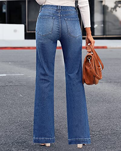 Lookbookstore Baggy Jeans For Women Womens Jeans Baggy Jeans Blue Jeans Y2K Jeans Wide Leg Jeans For Women High Waist Dark Blue Size Large Fits Size 12 14 #TOP3