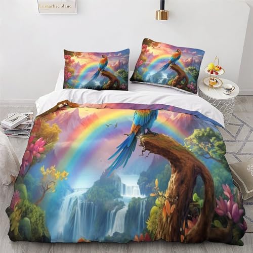 Housse de couette perroquet anti-plis en microfibre de coton - 4