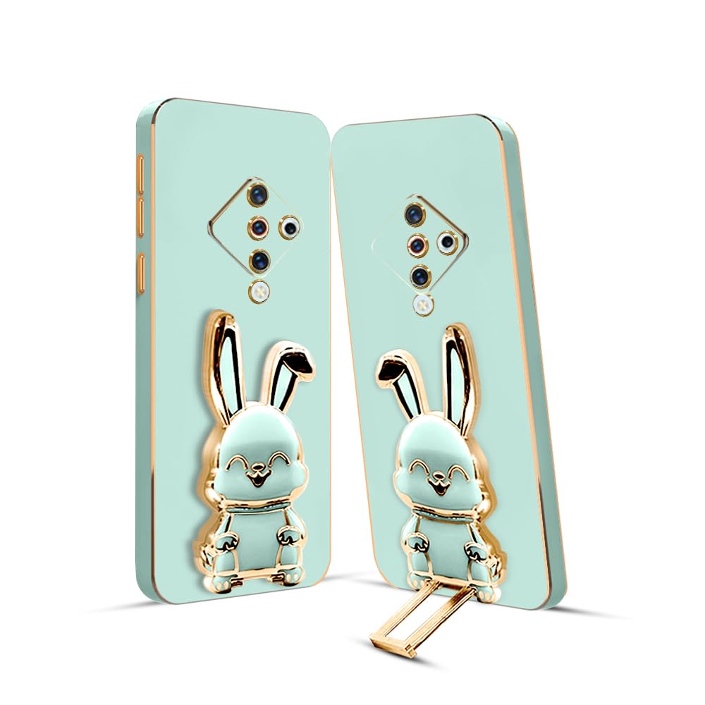 KARWAN®️ 3D Bunny with Folding Stand Back Cover Case Compatible for Vivo S1 Pro | Slim electroplated case | Stand case | Soft TPU | Space Astro Theme | Camera Protection-Mint (B0CGNVGWL2) Amazon Price History, Amazon Price Tracker