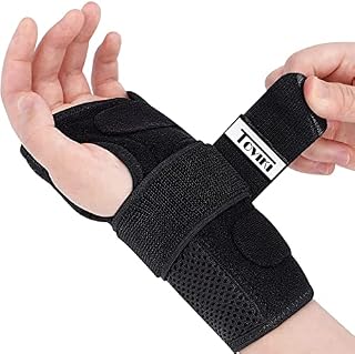 TOVIKI Wrist Support Brace Left Hand with 2 Metal Splints for Joint Pain Arthritis Carpal Tunnel Pain Tendonitis for Men and Women Black