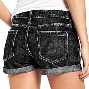 WWricotta Jean Court pour Femme – Grande Taille Jean Trouer Femme Stretch Short ÉTé Jean Femme Dechiré Jean Mode Pas Cher Pantalon D’éTé Jean