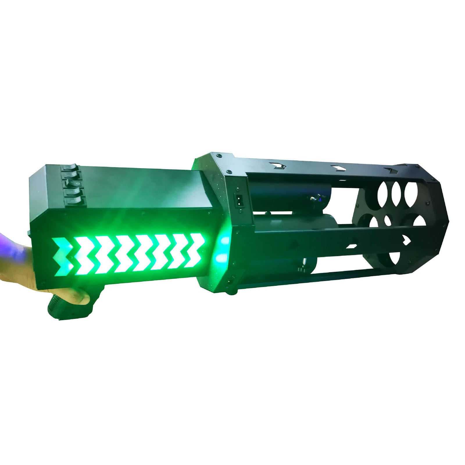 MINRUN Cañón Lanzador de Confeti de Cinco Tubos de Mano, Máquina de Chorro de Confeti Electrónico LED, Tirador de Confeti Eléctrico, para Fiesta de Halloween, Efecto Atmósfera Escenario Barra Boda