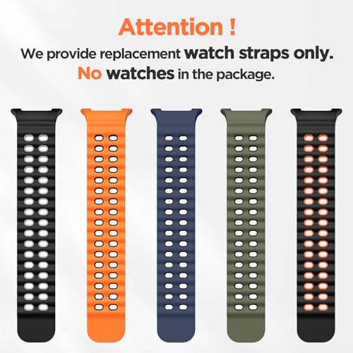 Image of Compatible with Samsung Galaxy Watch 8 Classic Strap 46mm Silicone Sport Galaxy Watch 8 Strap 44mm 40mm Replacement Band(No Watch)