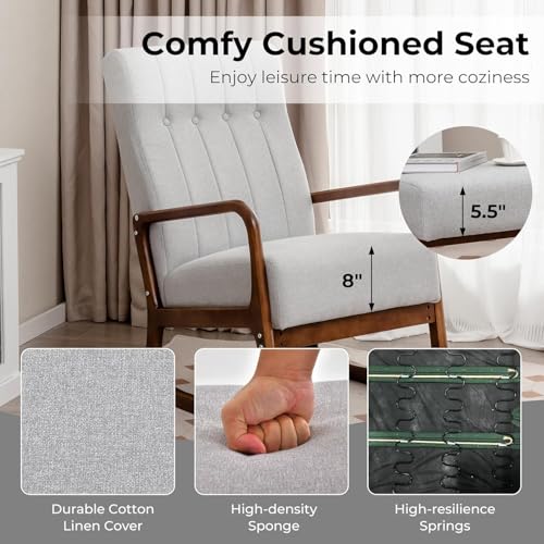 Sillón Mecedor Plegable Gris miniatura 6