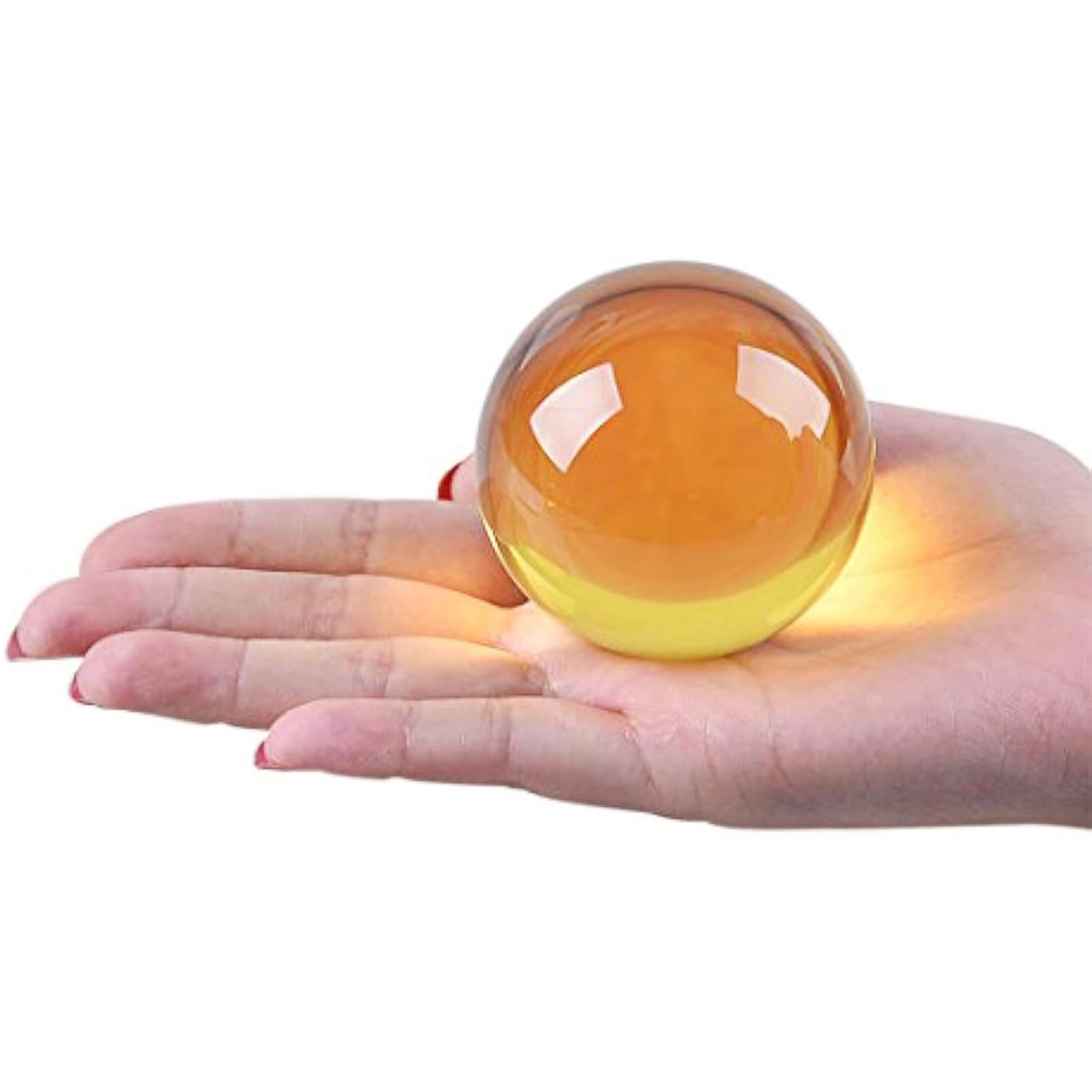 Rishori Yellow Acrylic Clear Polished Sphere Solid Small Diameter 25Mm Transparent Balls Strong Gloss Exceptional Clarity For Taking Pictures,
