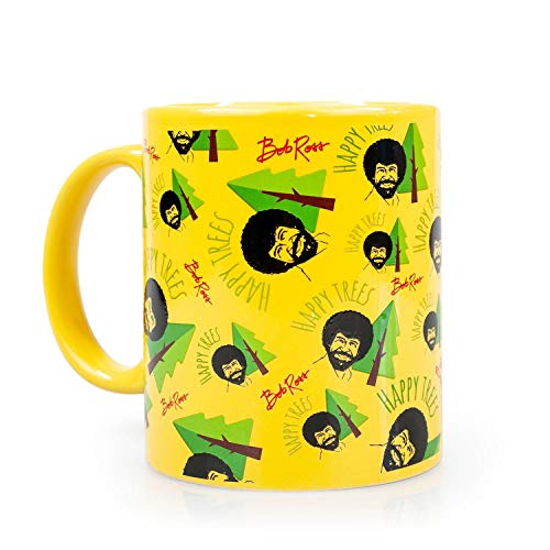 Bob Ross Collectibles | Bob Ross Happy Trees Mug | Yellow
