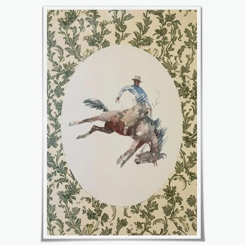 Cowboy Art Vintage Country Farmhouse Nancy Meyers Aesthetic Rustic Ranch Canvas Wall Art Print Poster Posters Decor for Kitchen Dining Room-20x30inch Unframed