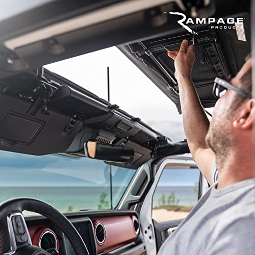 RAMPAGE PRODUCTS Rampage TrailView Fastback Soft Top | Sail Cloth, Black Diamond Color | 139835 | Fits 2007 - 2018 Jeep Wrangler JKU 4-Door