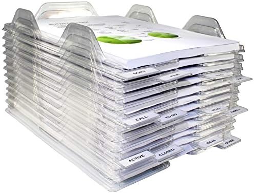 EZSTAX File Organizers - Letter Size, Stackable Trays for Desk - for Office Files, Mail, Documents - 12 Pack