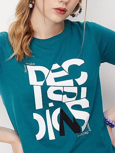 Image of Max Women's Cotton Regular Fit Round Neck Graphic T-Shirt