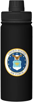 ETHORY Mark Of The United States Air Force Water Bottle 18OZ Stainless Steel Insulated Water Bottles With Spout Lid Sports Keep Cold and Hot Water Bottle For Biking Hiking