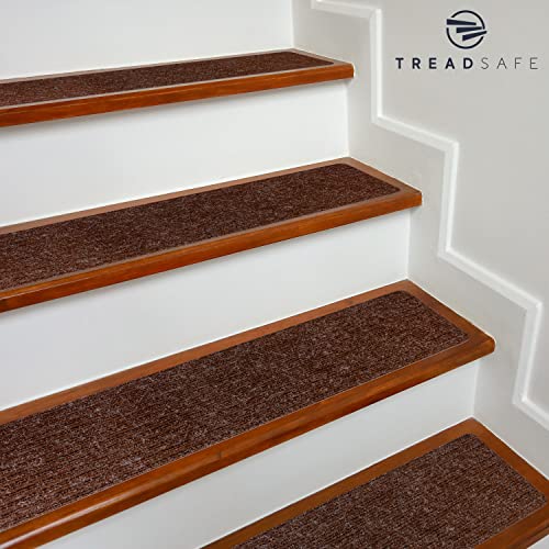 Treadsafe 8" X 30" (15 Pack) Non-Slip Carpet Stair Treads Non-Skid Safety Rug Slip Resistant Indoor Runner For Kids Elders And Pets With Reusable Adhesive, Brown #TOP5