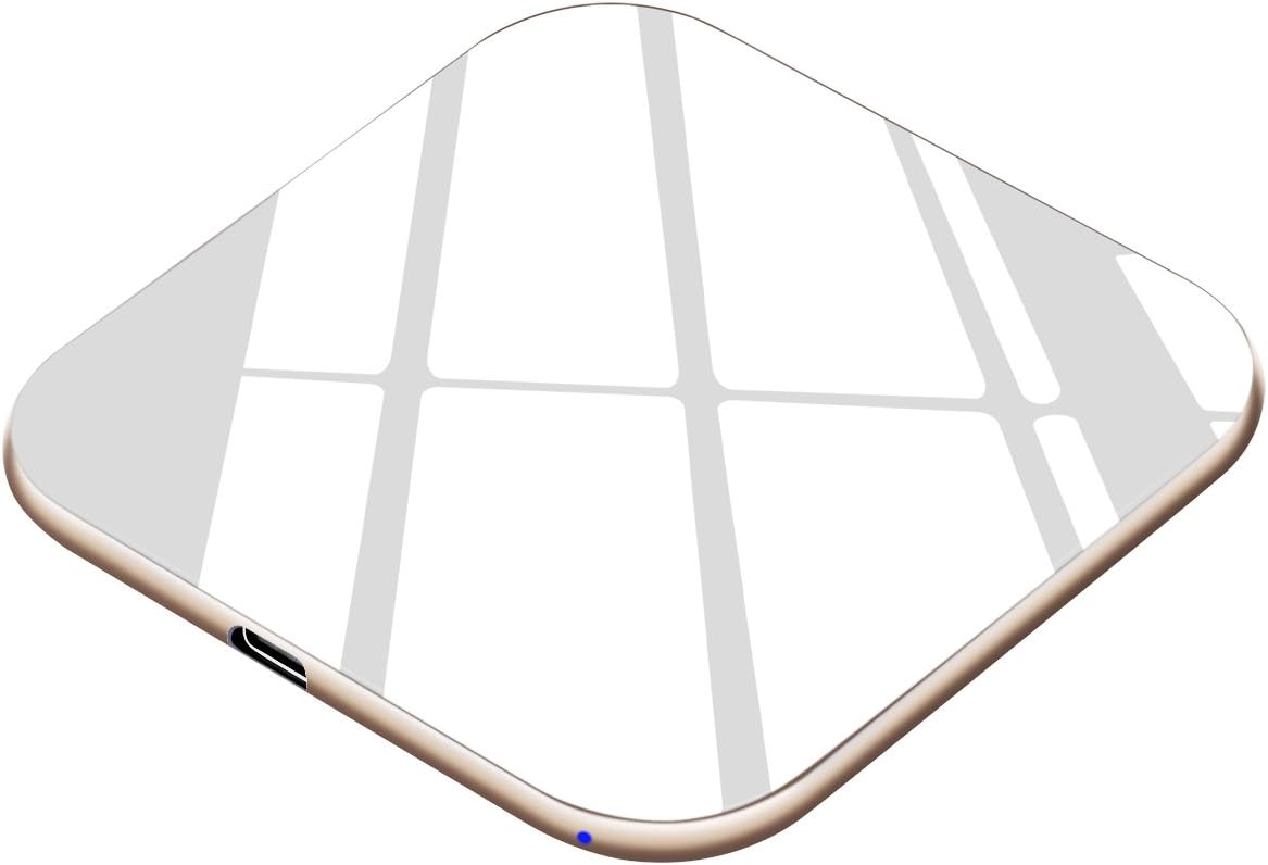 Te-Rich Qi Wireless Charger, 7.5W Wireless Charging Pad [Ultra Slim,15W] Compatible iPhone Xs MAX/XR/XS/X/8/8 Plus, 10W Fast Charging Compatible Samsung Galaxy S10/S9/S9+/S8/S8+/Note 9/8-No AC Adapter