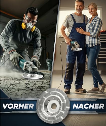 Premium Diamant Schleiftopf 125 mm – Hochleistungsdiamanten für maximale Abtragsleistung – Schleifscheibe für Winkelschleifer – Beton, Estrich, Granit, Naturstein & Mauerwerk – Trocken- & Nassschliff
