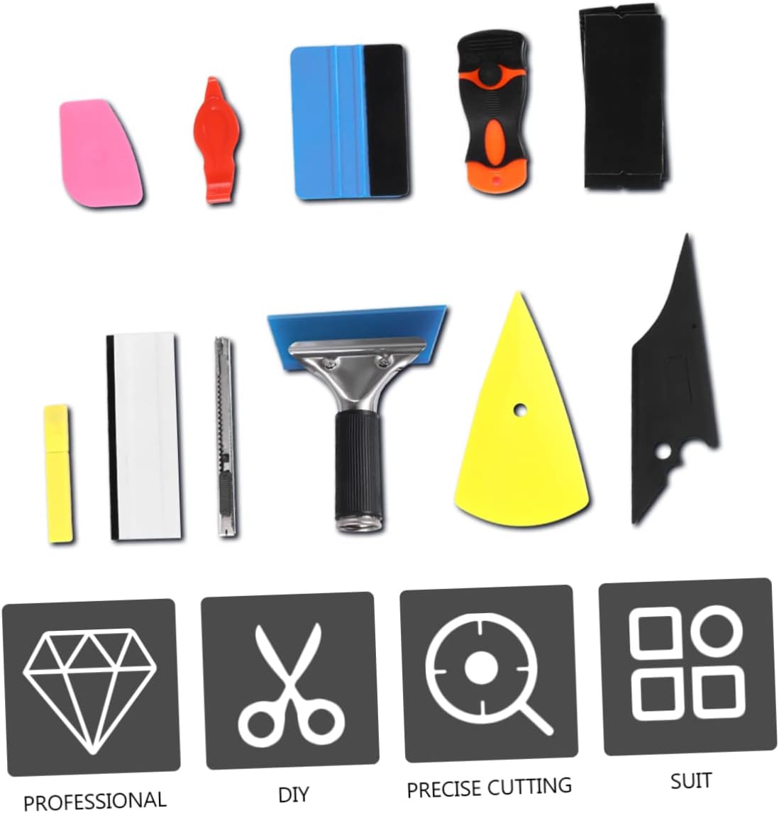 11pieces Car Vinyl Wrap Tool Vehicle Sticker Install Kit Window Tinting Film Tools Set