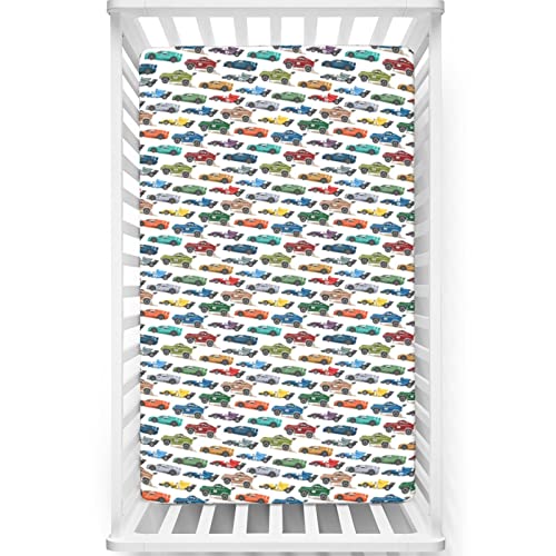 Race Car Themed Fitted Crib Sheet,Standard Crib...