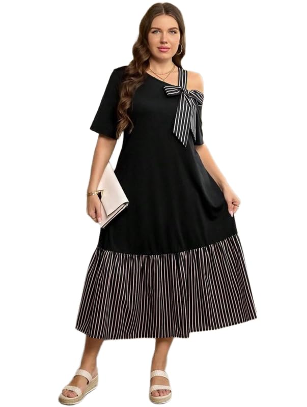 Pure Cotton Black Plain Loose Fit Summer Dress for Women Soft Breathable Lightweight Fabric Comfortable Relaxed Silhouette Casual Everyday Wear Minimal Contemporary Design-image-45
