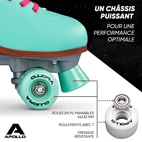 Apollo Patin à roulettes, Patins à roulettes Fille et Garçon, Adolescents et Adultes, Roller Femme et Homme à 4 Roues, Patin Classique, 3 Tailles Réglables du 31 au 54 – vue 5