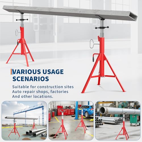 EliteEdge Pipe Stand,2500 LBS v-Head Heavy-Duty Folding Pipe Jack Stands, 28“ to 52” Adjustable Height,for Welding, Automotive, and Construction Projects by EliteEdge - Image 5