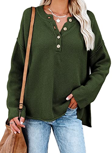 Yageshark Jersey mujer cuello en V, Verde militar., XL Cover