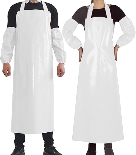 ELEBOX Delantal impermeable a prueba de aceite, delantal de utilidad resistente a los productos químicos, delantal de trabajo, ultra ligero